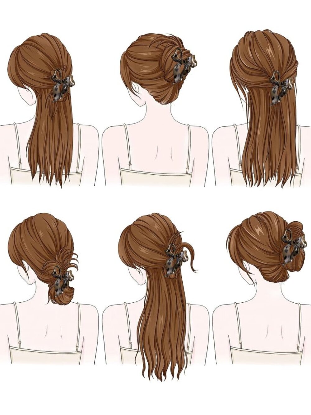 4 Pack Cute Bow Claw Clip for Women, Nonslip Large Matte Strong Hold Bows Hair C - Picture 6 of 7